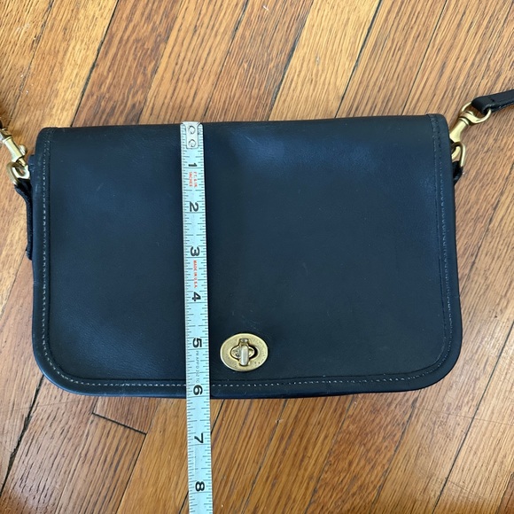 Vintage Black Leather Coach Penny Crossbody Purse - Picture 15 of 15